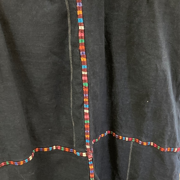 Embroidered Navy Dress South American design tie back boho 1060’s - Picture 4 of 9